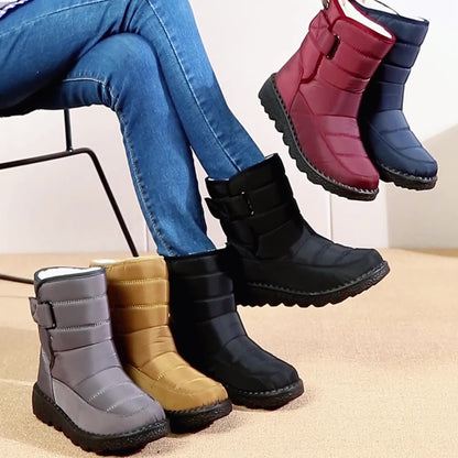 Winter Snow Boots – Fleece-Lined High-Tube Flat Boots