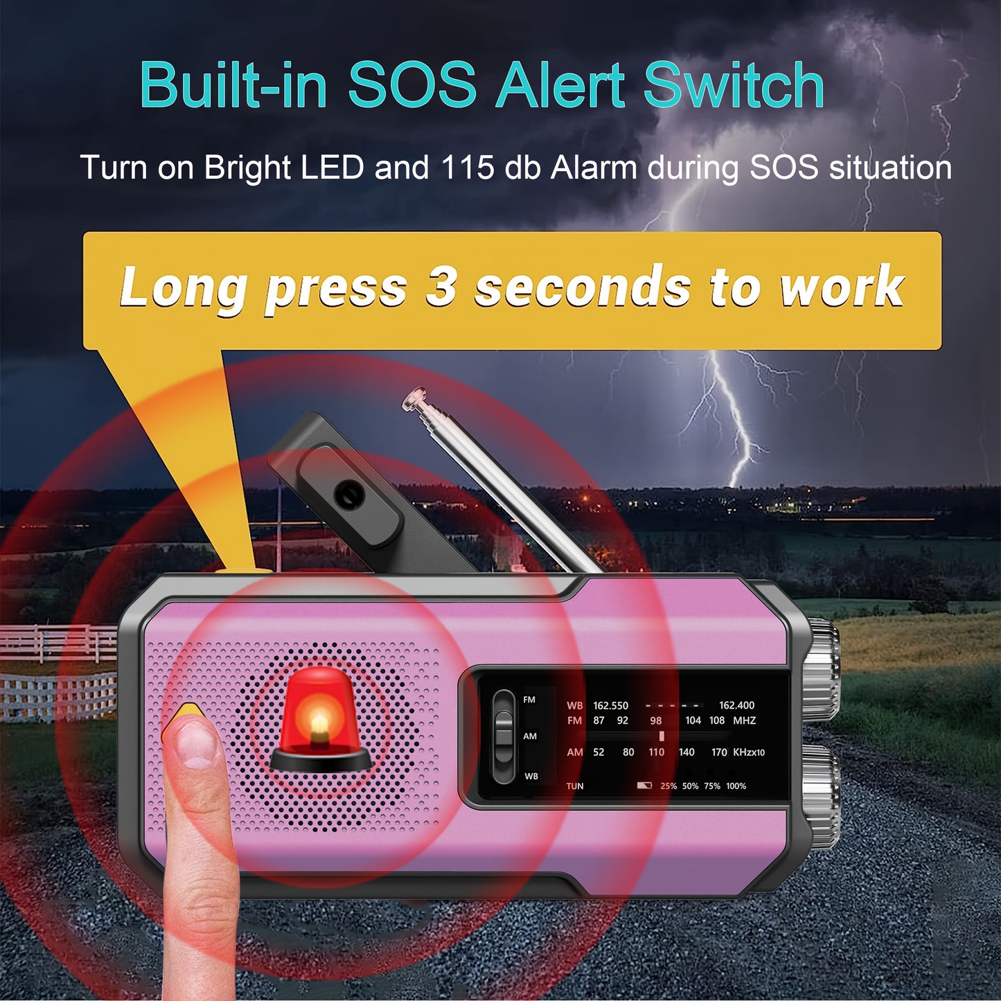 Emergency Radio – Solar Hand Crank with NOAA Weather Alert