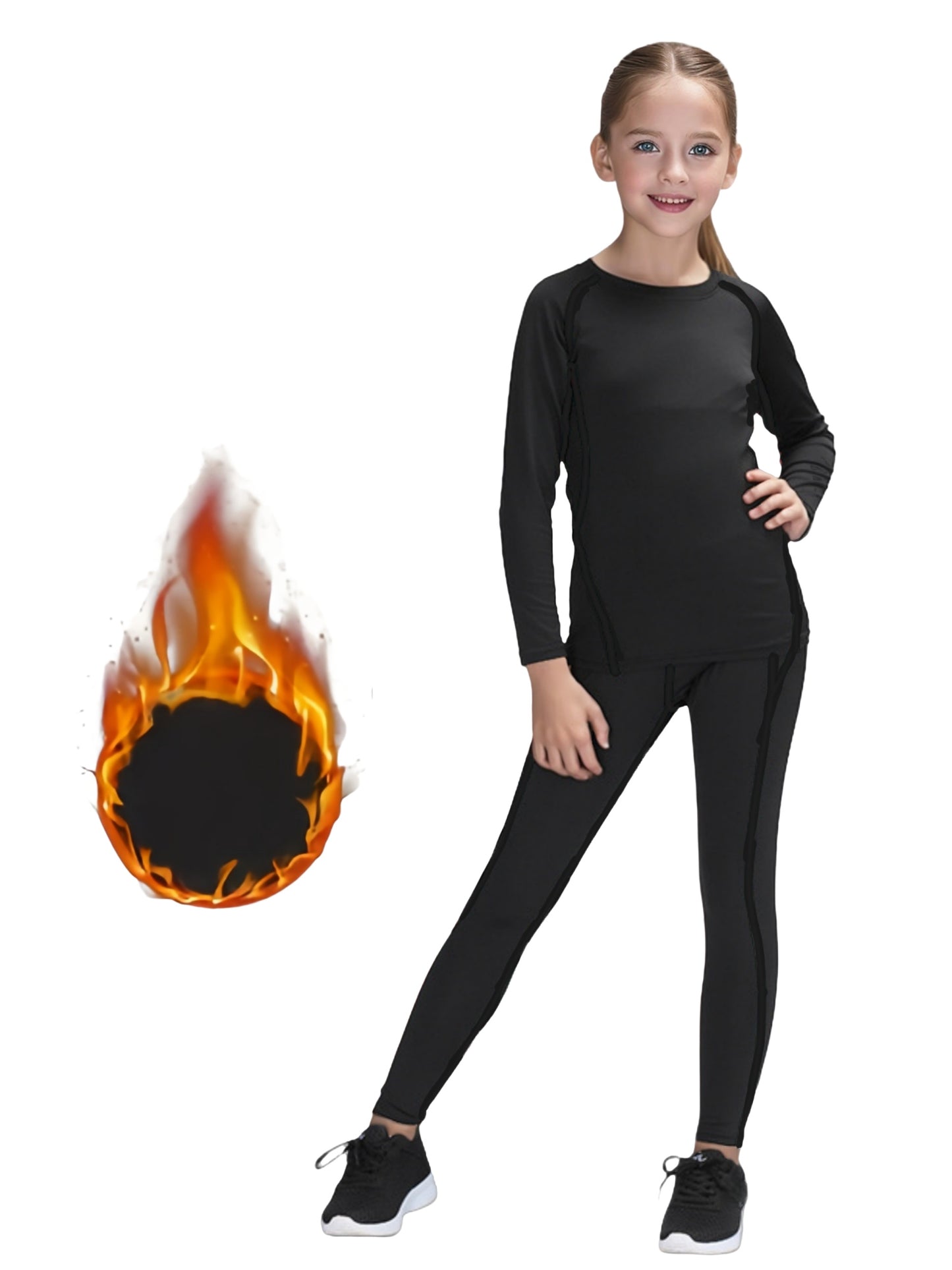 Kids Thermal Underwear Set – Fleece-Lined Base Layer