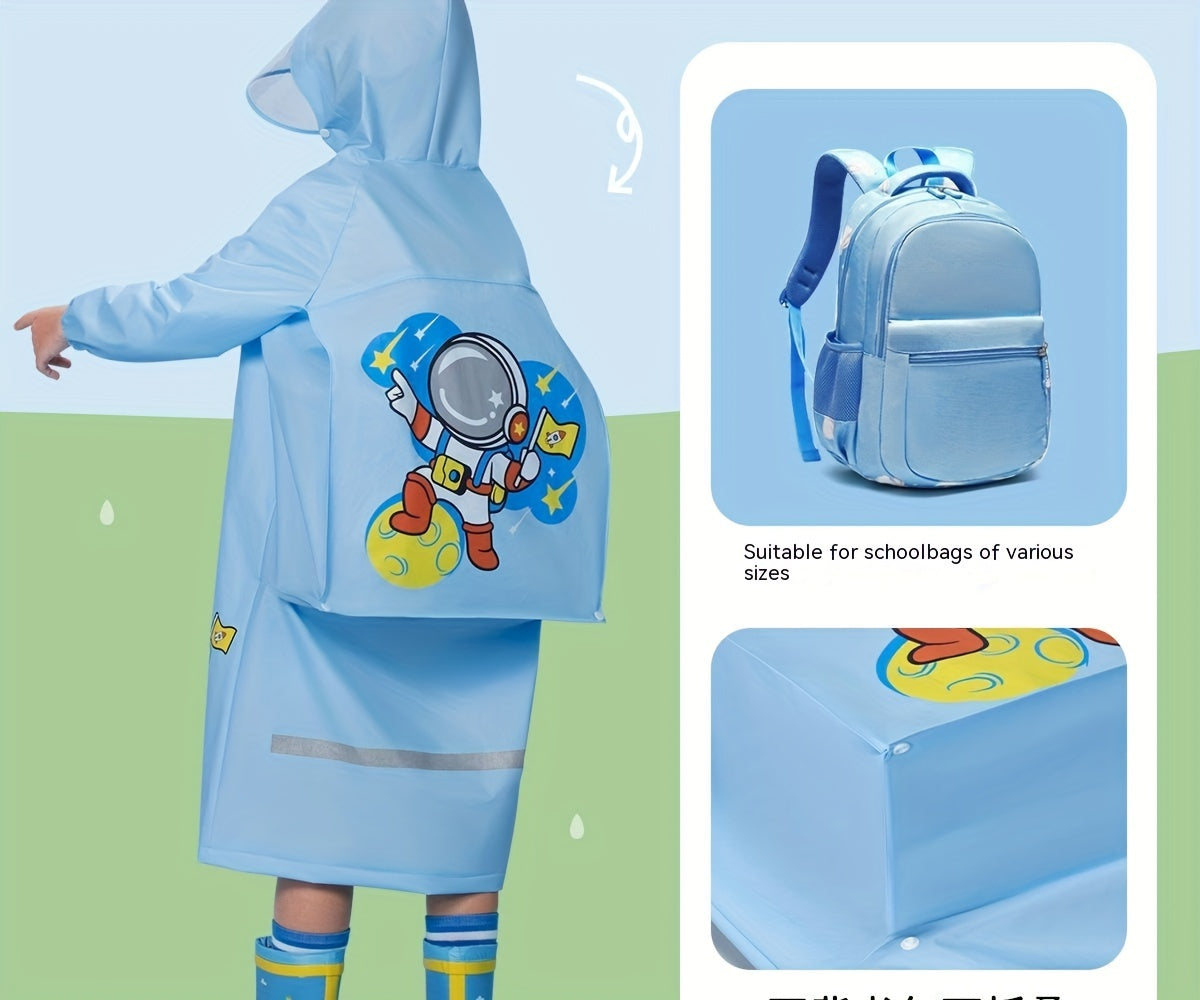 Girls' Bunny Raincoat – Hooded Waterproof Jacket with Backpack Pocket