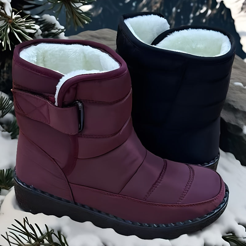 Winter Snow Boots – Fleece-Lined High-Tube Flat Boots