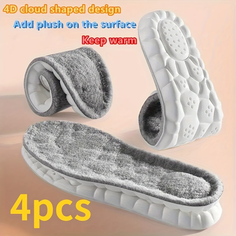 Thermal Plush Insoles – 4-Pack Winter Shoe Inserts