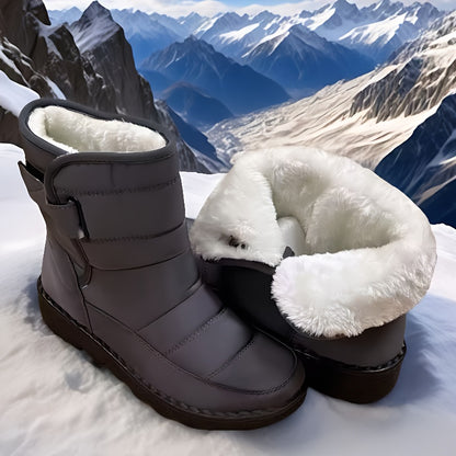 Winter Snow Boots – Fleece-Lined High-Tube Flat Boots