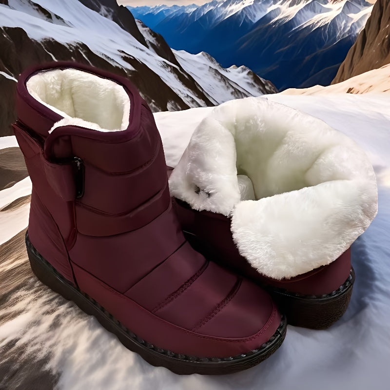Winter Snow Boots – Fleece-Lined High-Tube Flat Boots