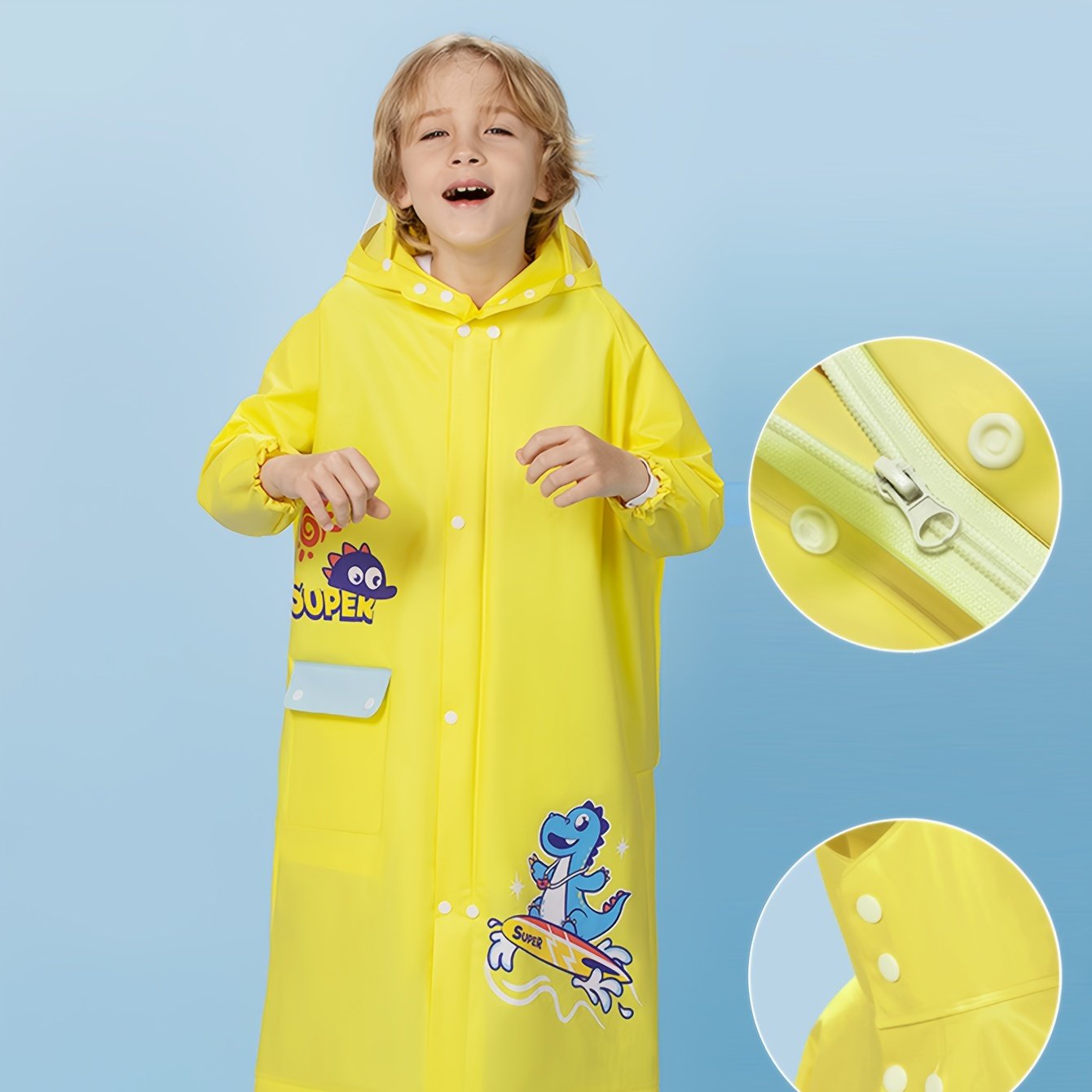 Girls' Bunny Raincoat – Hooded Waterproof Jacket with Backpack Pocket