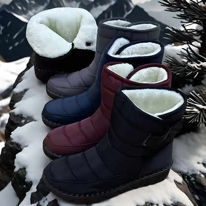 Winter Snow Boots – Fleece-Lined High-Tube Flat Boots