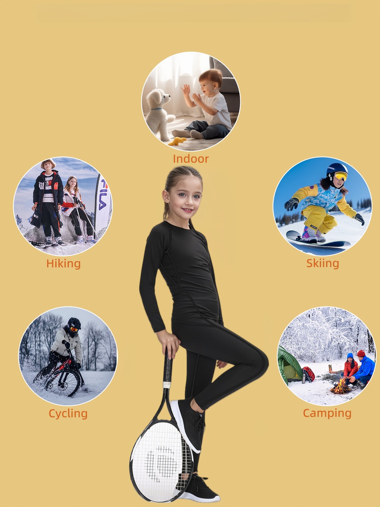 Kids Thermal Underwear Set – Fleece-Lined Base Layer