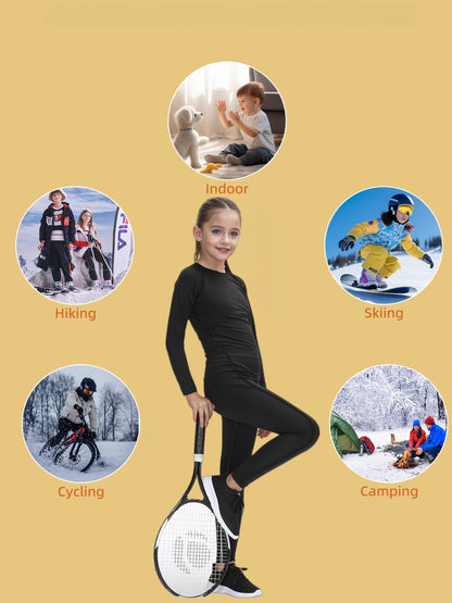 Kids Thermal Underwear Set – Fleece-Lined Base Layer