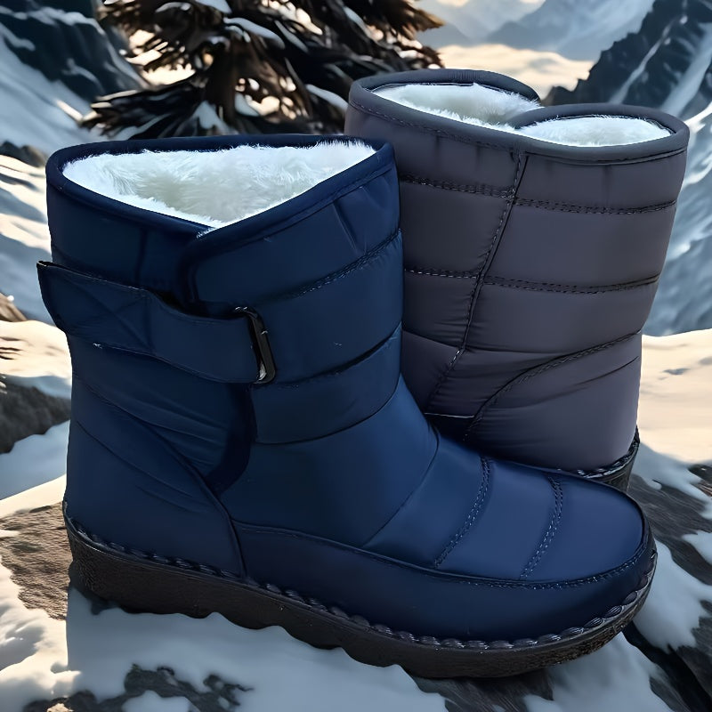 Winter Snow Boots – Fleece-Lined High-Tube Flat Boots