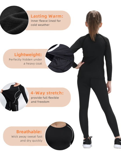 Kids Thermal Underwear Set – Fleece-Lined Base Layer