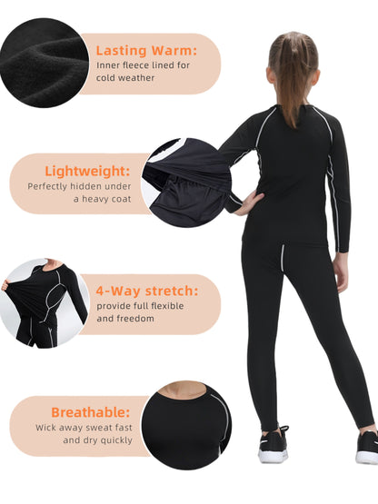 Kids Thermal Underwear Set – Fleece-Lined Base Layer