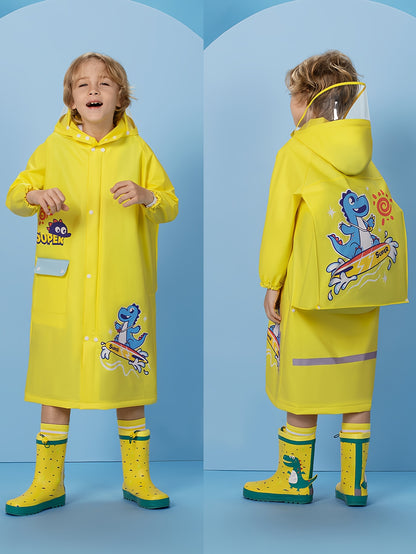 Girls' Bunny Raincoat – Hooded Waterproof Jacket with Backpack Pocket