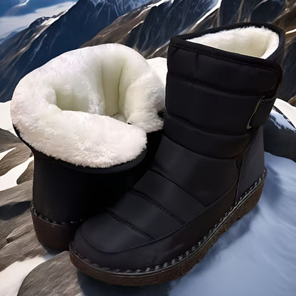 Winter Snow Boots – Fleece-Lined High-Tube Flat Boots
