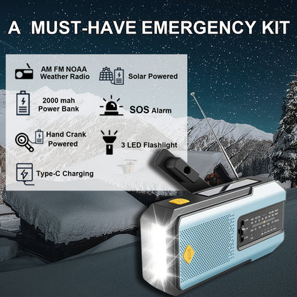 Emergency Radio – Solar Hand Crank with NOAA Weather Alert