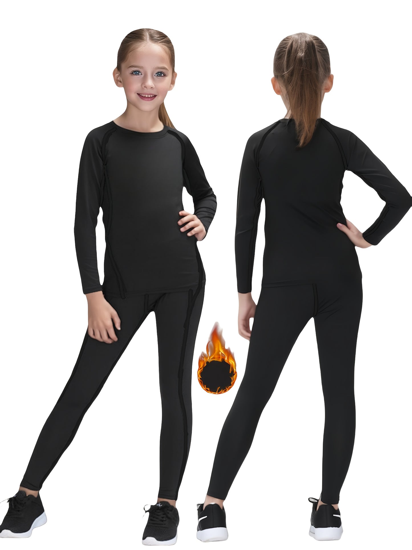 Kids Thermal Underwear Set – Fleece-Lined Base Layer