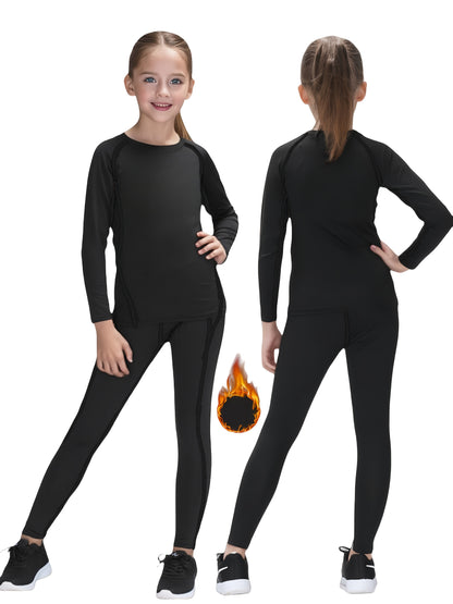 Kids Thermal Underwear Set – Fleece-Lined Base Layer