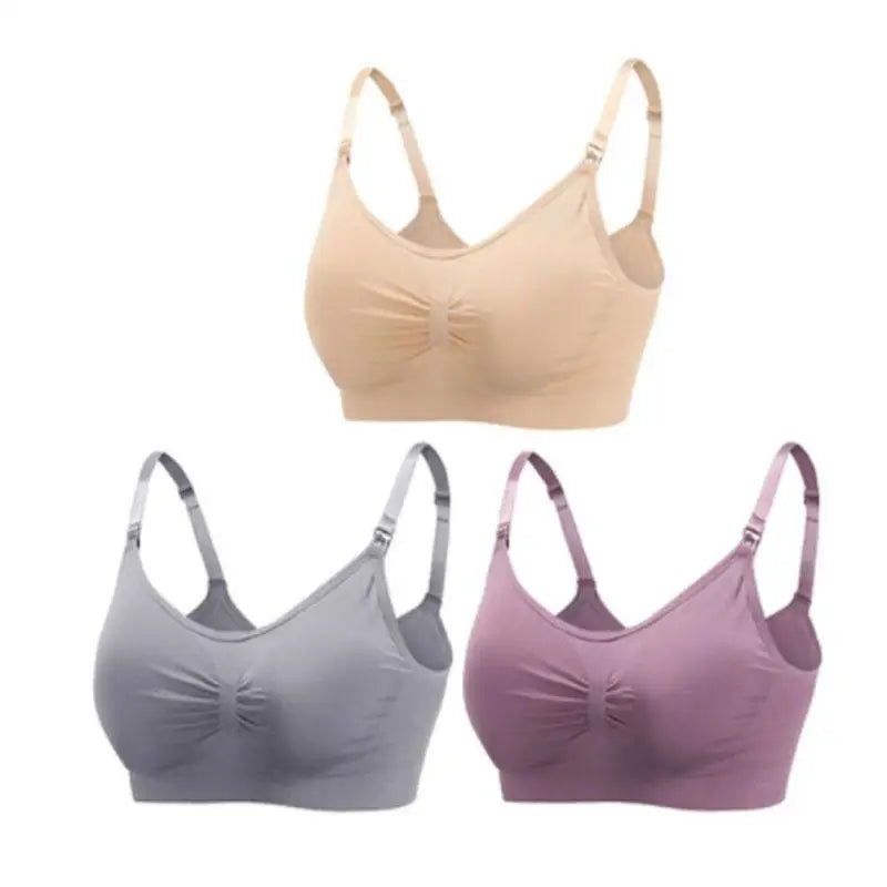 Maternity Nursing Bra – 3-Pack Seamless Cotton Bras