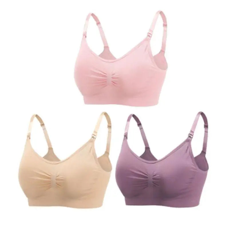 Maternity Nursing Bra – 3-Pack Seamless Cotton Bras