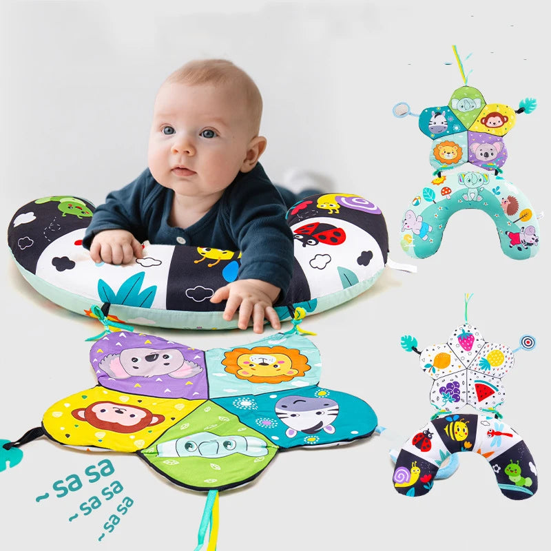 Baby Pillow Tummy Time Toy – Sensory Head-Up Training Pillow