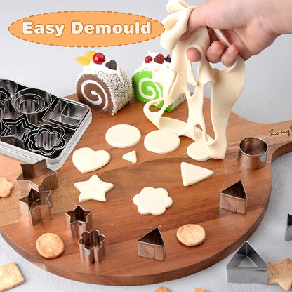 30-Piece Stainless Steel Cookie Cutter Set – Mini Shapes for Baking Fun