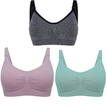 Maternity Nursing Bra – 3-Pack Seamless Cotton Bras