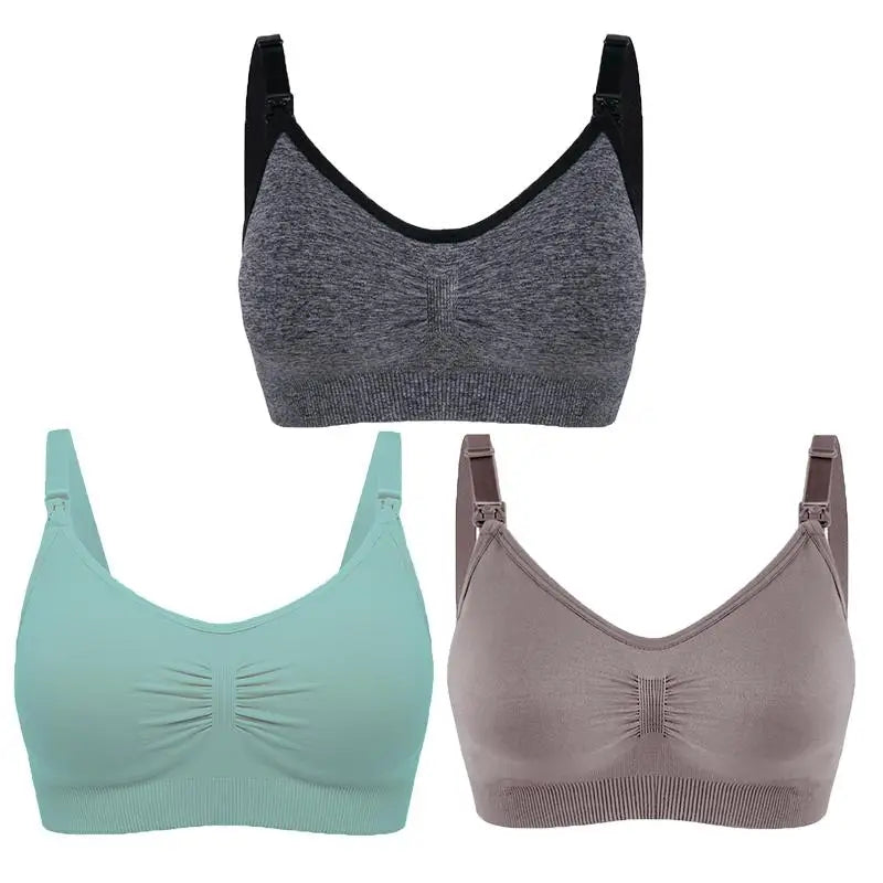 Maternity Nursing Bra – 3-Pack Seamless Cotton Bras