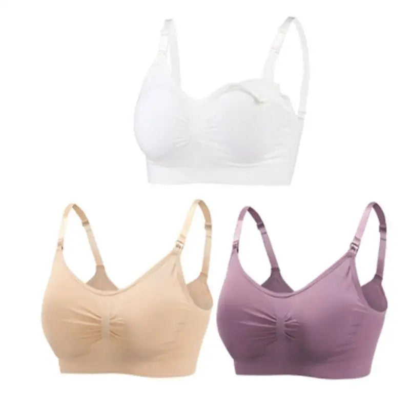 Maternity Nursing Bra – 3-Pack Seamless Cotton Bras