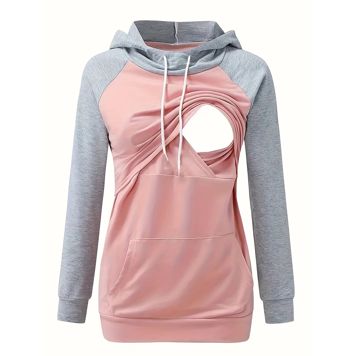 Maternity Nursing Hoodie – Breastfeeding Sweatshirt with Kangaroo Pocket