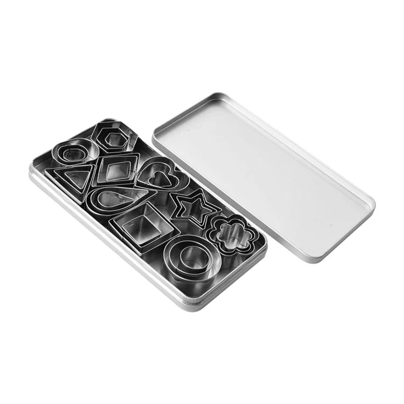 30-Piece Stainless Steel Cookie Cutter Set – Mini Shapes for Baking Fun