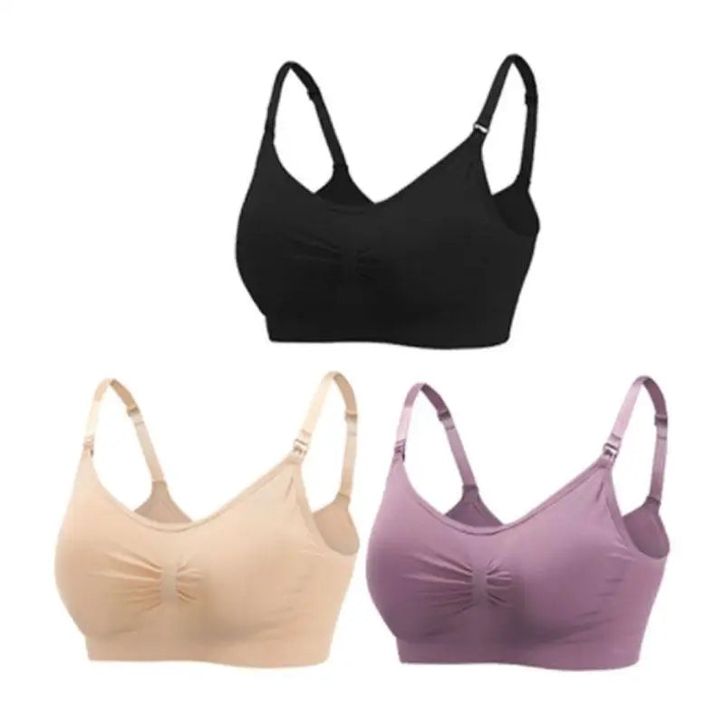 Maternity Nursing Bra – 3-Pack Seamless Cotton Bras