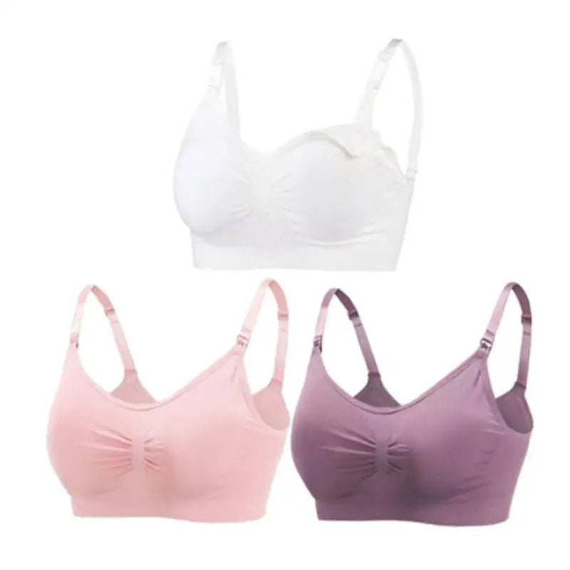 Maternity Nursing Bra – 3-Pack Seamless Cotton Bras