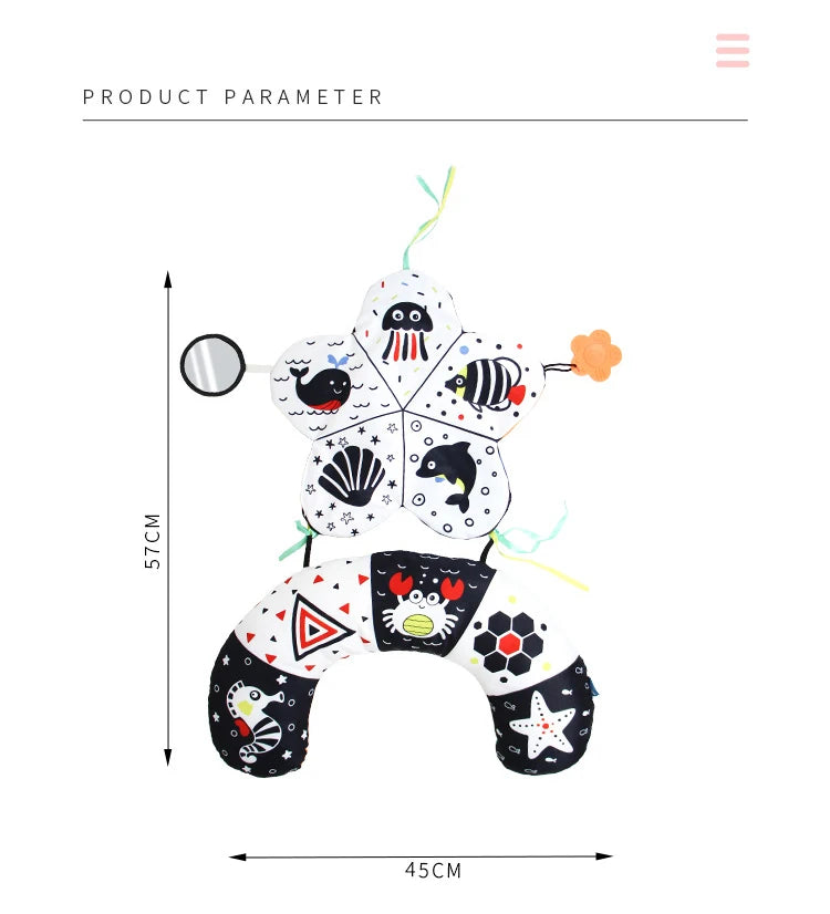 Baby Pillow Tummy Time Toy – Sensory Head-Up Training Pillow