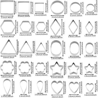 30-Piece Stainless Steel Cookie Cutter Set – Mini Shapes for Baking Fun