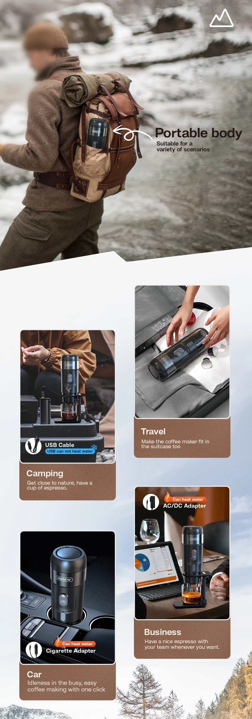 HiBREW MiniBarista Espresso Machine – Compact Power, Café-Quality Taste