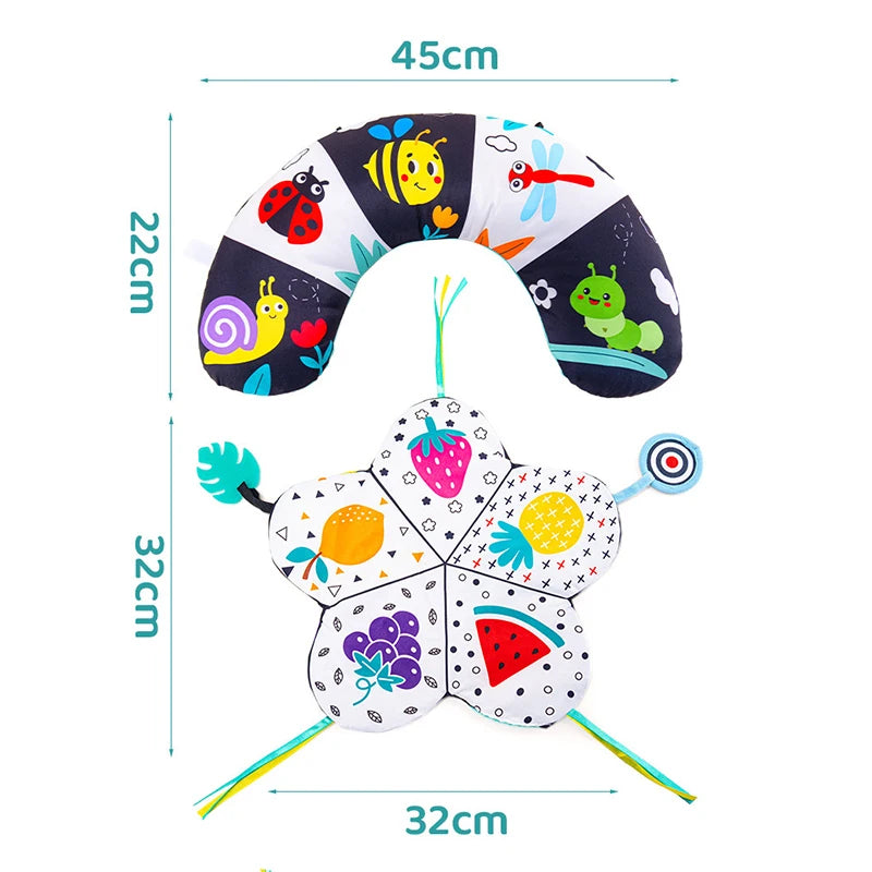 Baby Pillow Tummy Time Toy – Sensory Head-Up Training Pillow