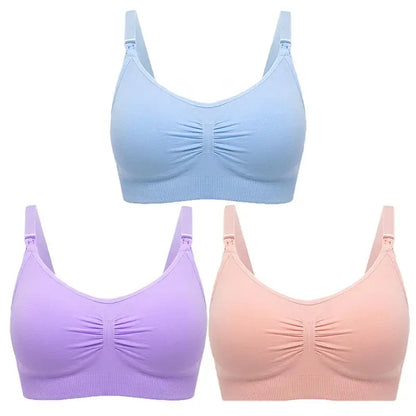 Maternity Nursing Bra – 3-Pack Seamless Cotton Bras
