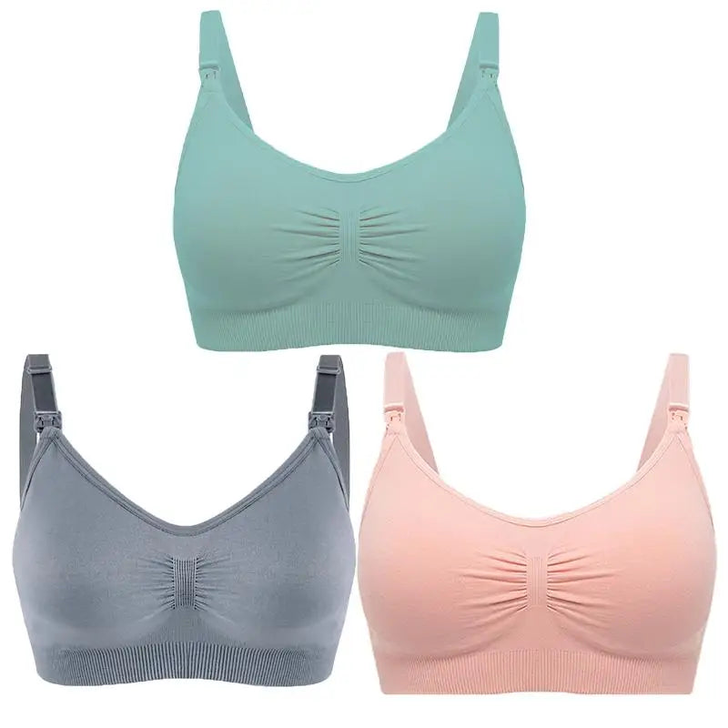 Maternity Nursing Bra – 3-Pack Seamless Cotton Bras