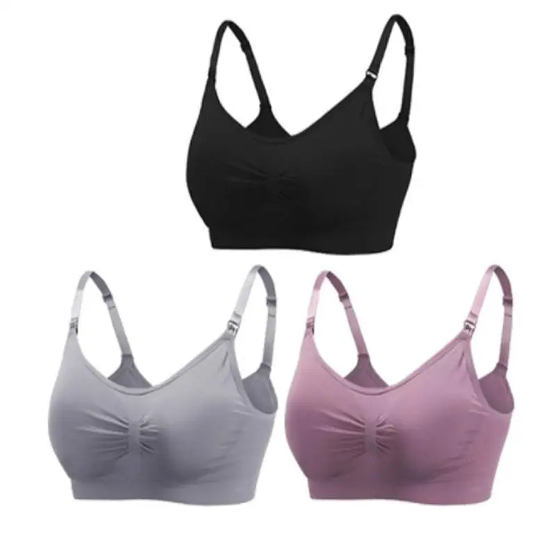 Maternity Nursing Bra – 3-Pack Seamless Cotton Bras
