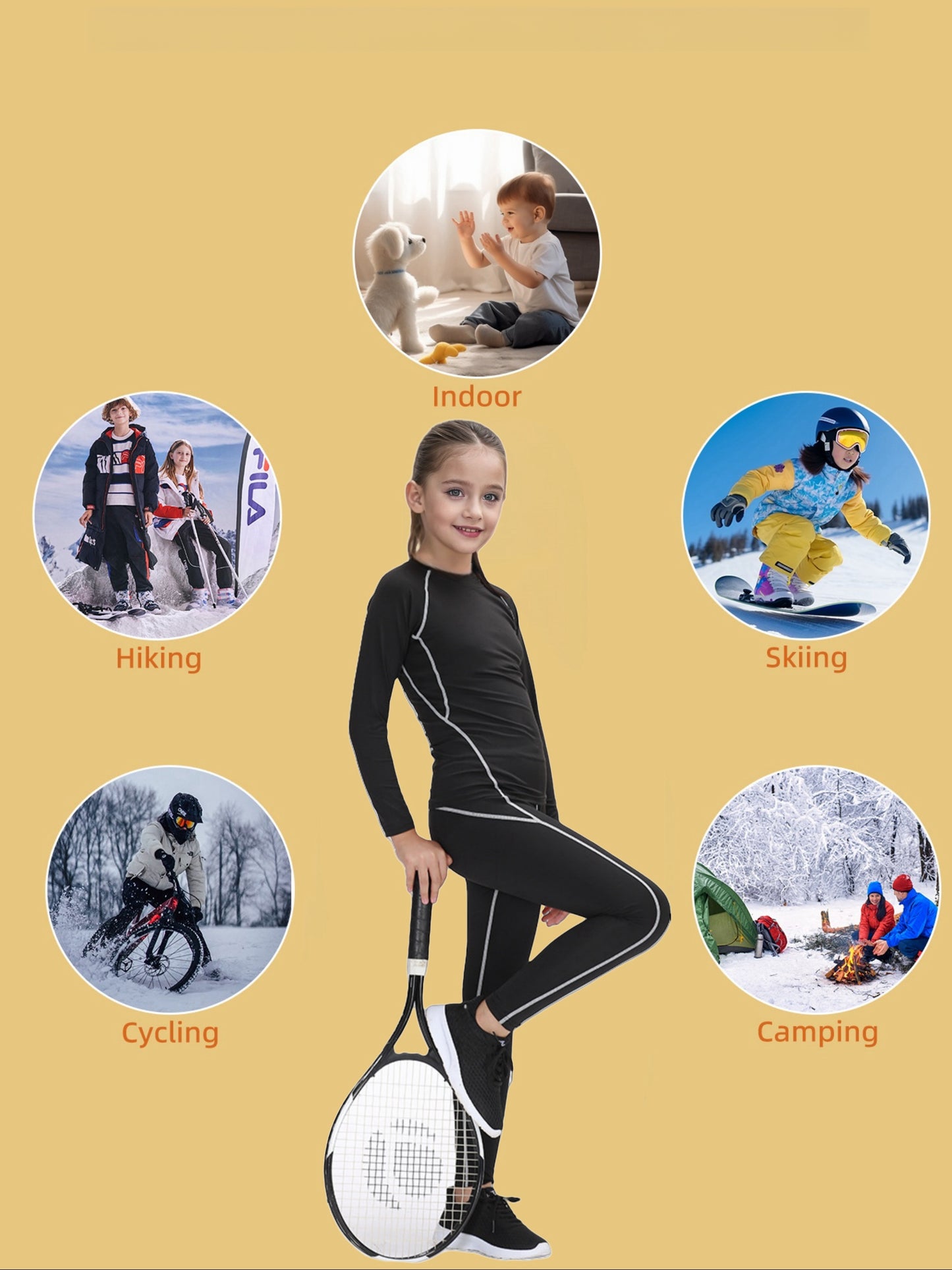 Kids Thermal Underwear Set – Fleece-Lined Base Layer