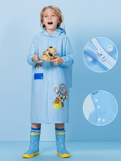 Girls' Bunny Raincoat – Hooded Waterproof Jacket with Backpack Pocket