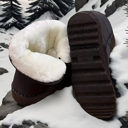 Winter Snow Boots – Fleece-Lined High-Tube Flat Boots