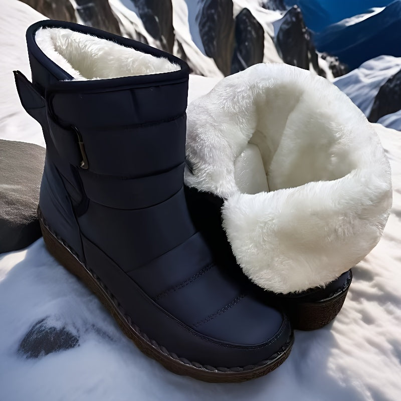 Winter Snow Boots – Fleece-Lined High-Tube Flat Boots