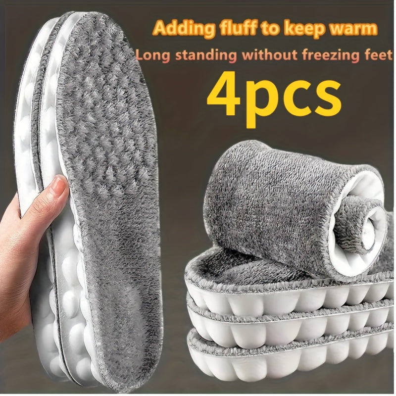 Thermal Plush Insoles – 4-Pack Winter Shoe Inserts
