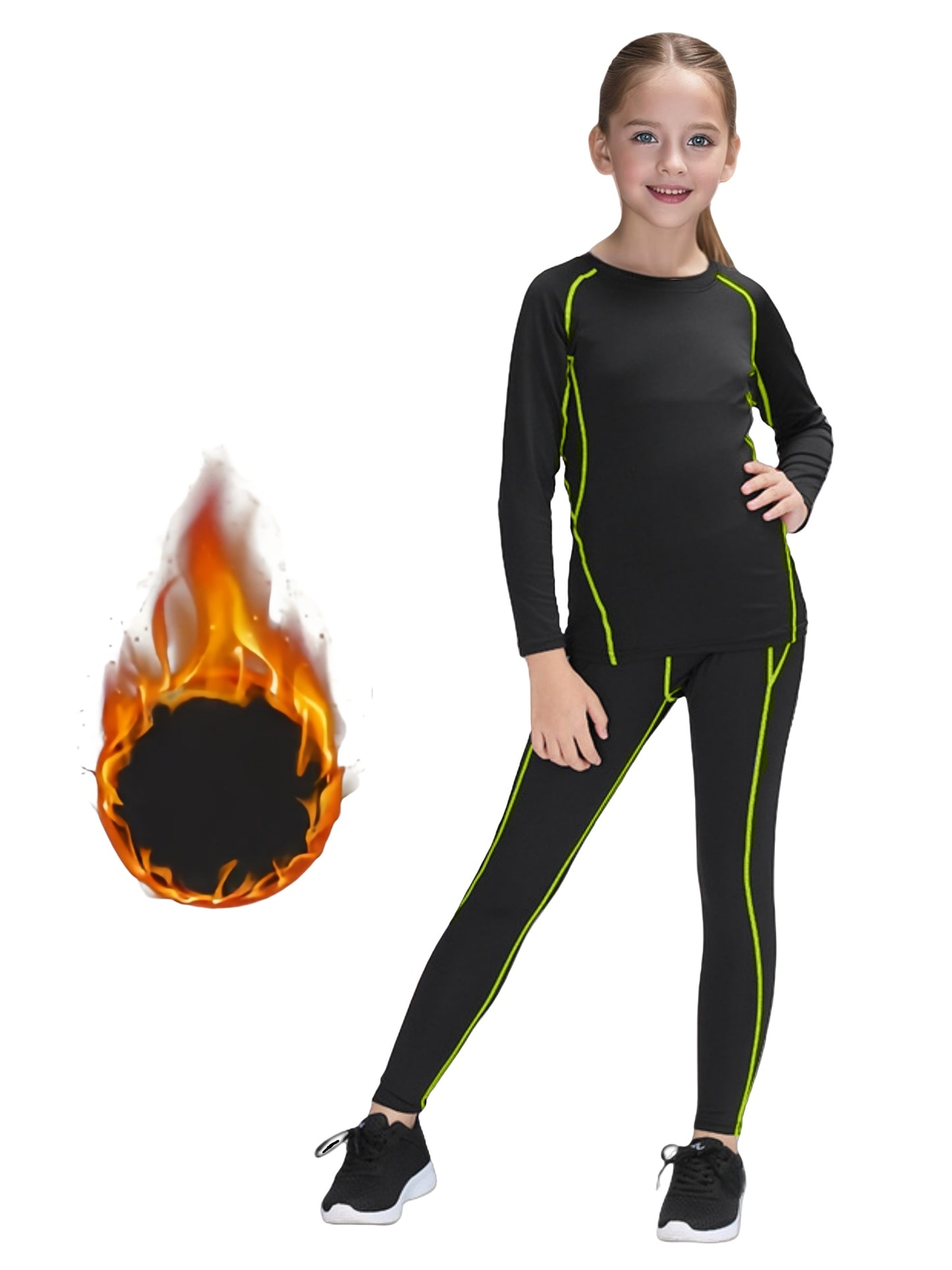 Kids Thermal Underwear Set – Fleece-Lined Base Layer